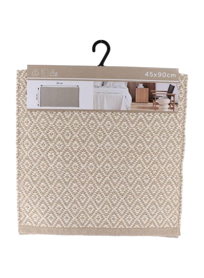 Tendance Braided Weave Rectangular Cotton Rug Beige 45 x 90 cm 71206161 - Image 2